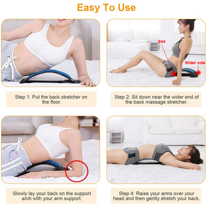 Back Massage Stretching Device Multi-Level Lumbar Spinal Support